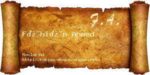 Fábián Ahmed névjegykártya