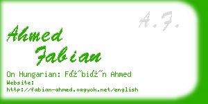 ahmed fabian business card